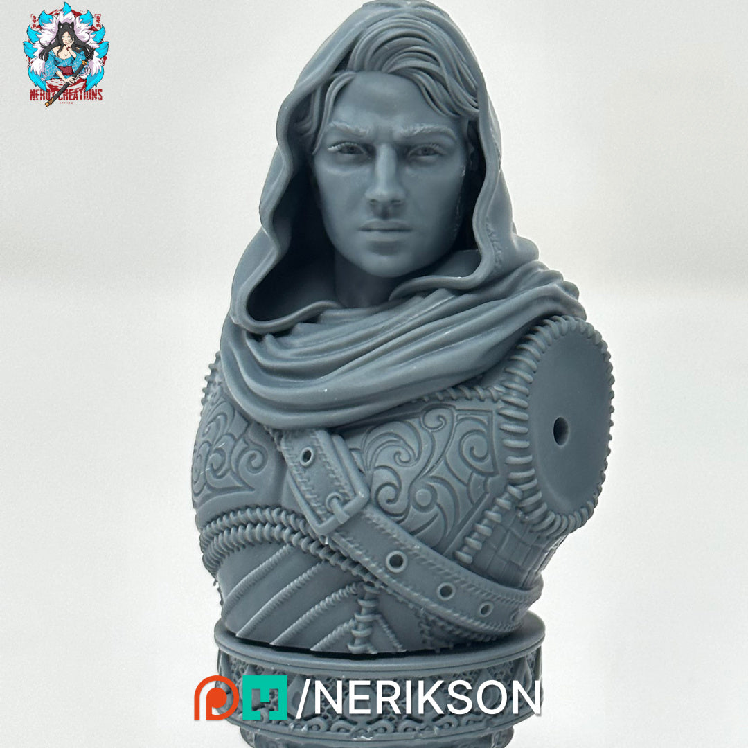 Nasir the Unseen Blade | Garage Resin Kit Statue or Bust | D&D TTRPG Fantasy Miniature | Nerikson
