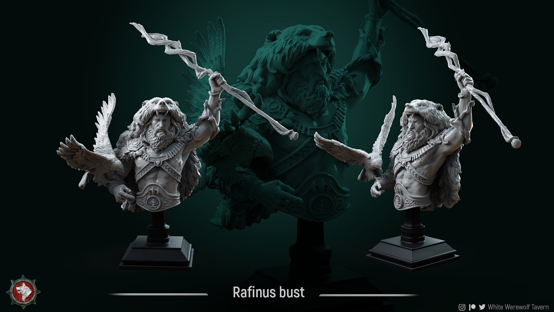 Rafinus Ursa Grim Grip, Druid Wild Shape Bear | Gaming or Display Miniature | White Werewolf Tavern