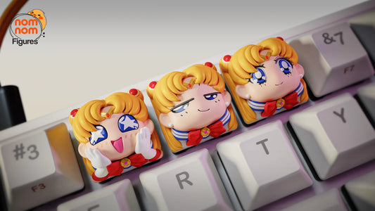 Keycaps - Lunar Senshi | 3D Printed Resin Anime Fan Art | Nomnom Figures