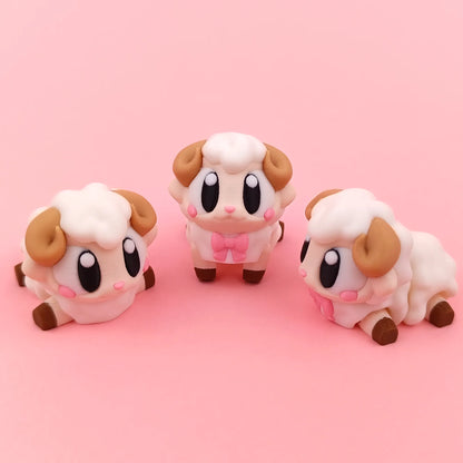 Miniature Flexi Sheep figure by Tattles Told 3D, featuring detailed sheep design with flexible limbs from the 3DGOB collection.