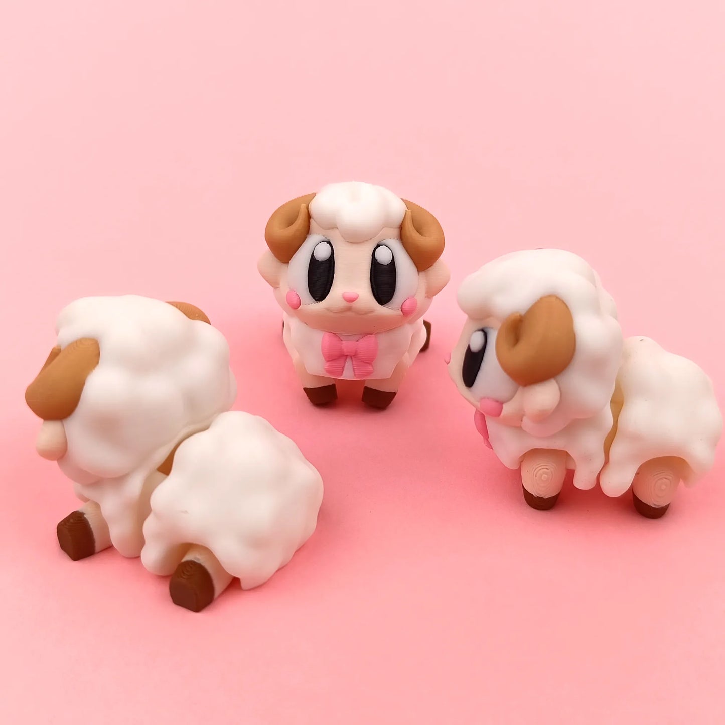 Miniature Flexi Sheep by Tattles Told 3D with soft, flexible body and detailed fleece texture, perfect for collectors or crafting.