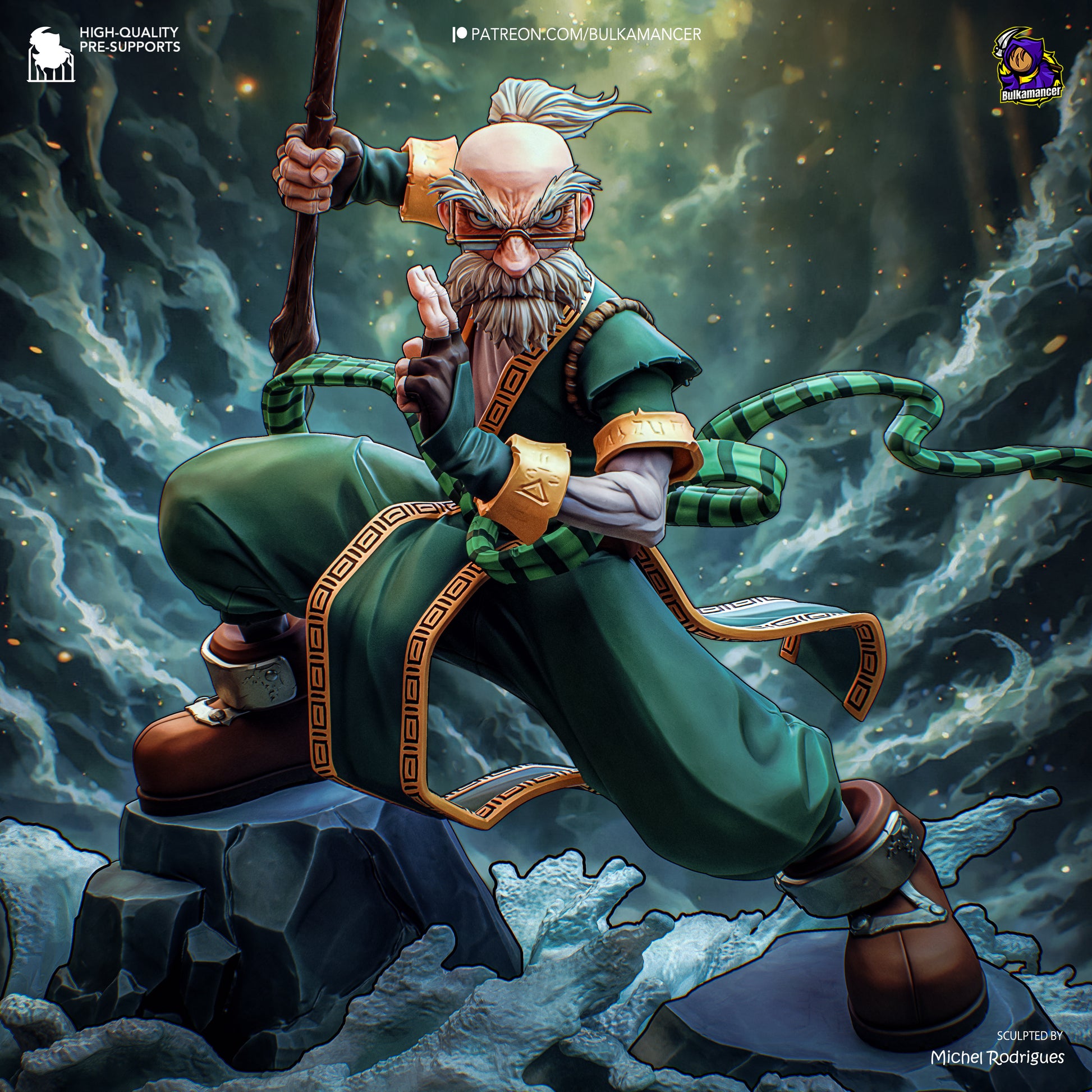 Short-Tempered Wizard | Resin Garage Kit Figure Game Fan Art | Bulkamancer Sculpts
