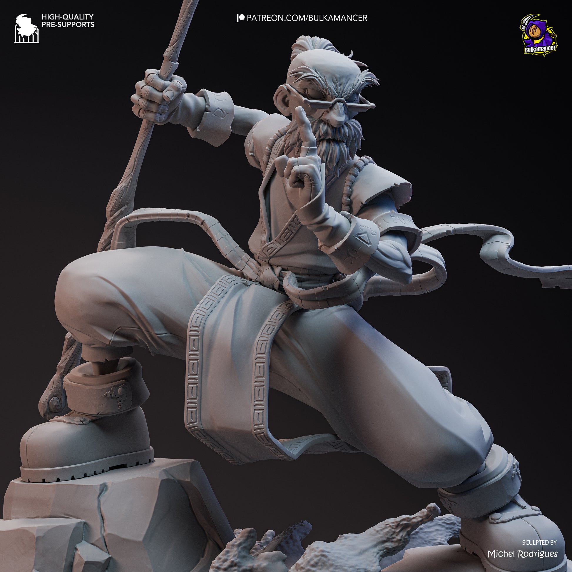 Short-Tempered Wizard | Resin Garage Kit Figure Game Fan Art | Bulkamancer Sculpts