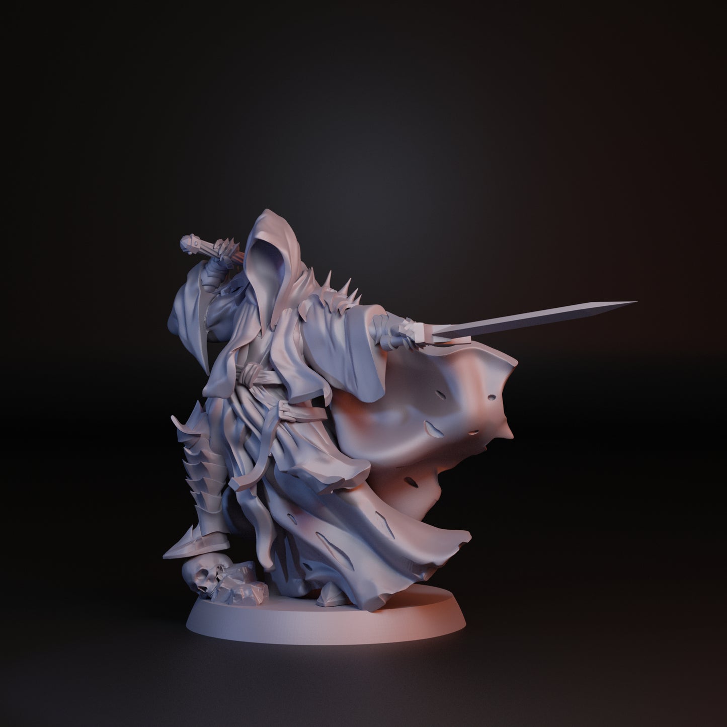 Tattles Told 3D Spectrum King tabletop gaming miniature standing on foot, detailed character model from Navarrete Studio.