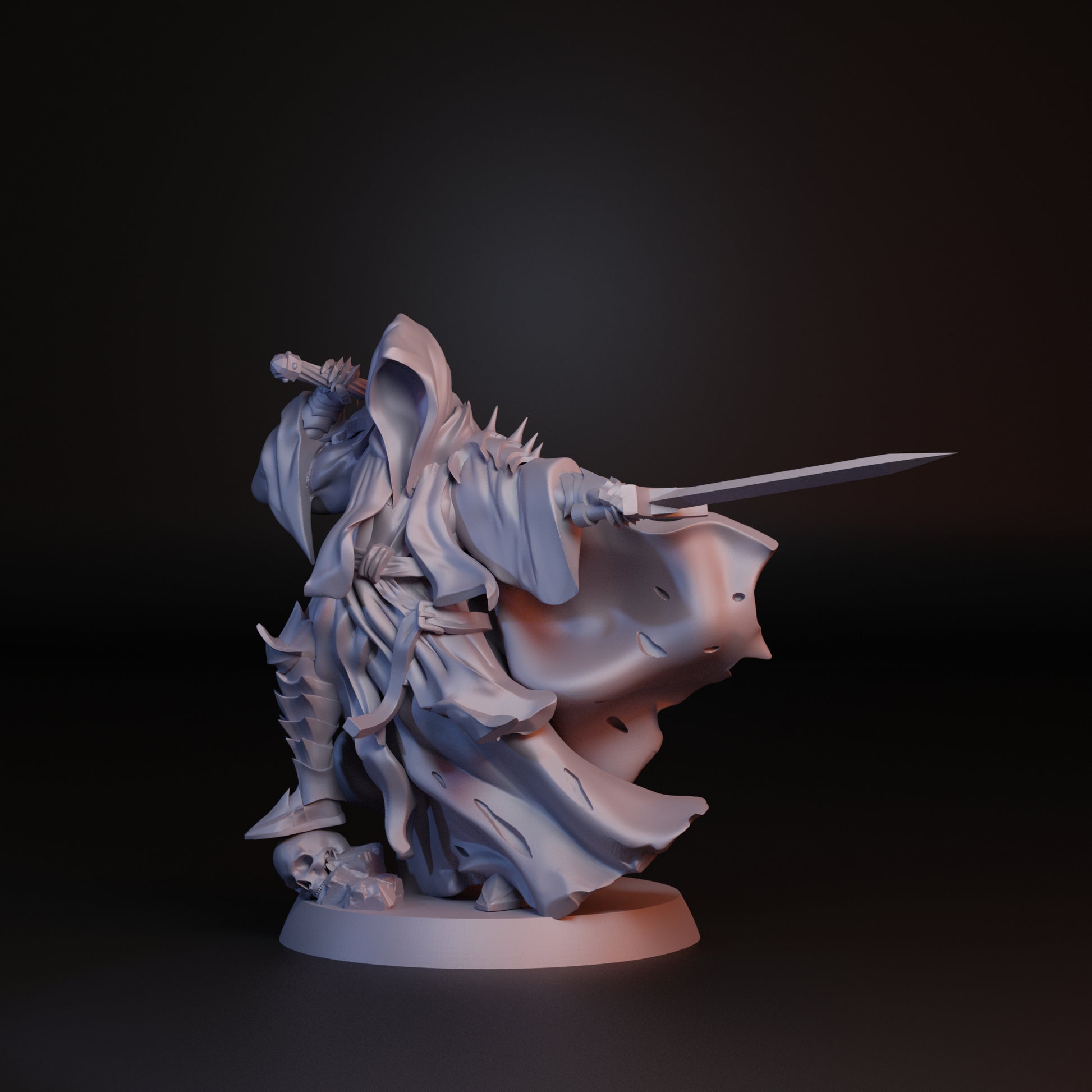 Tattles Told 3D Spectrum King tabletop gaming miniature standing on foot, detailed character model from Navarrete Studio.