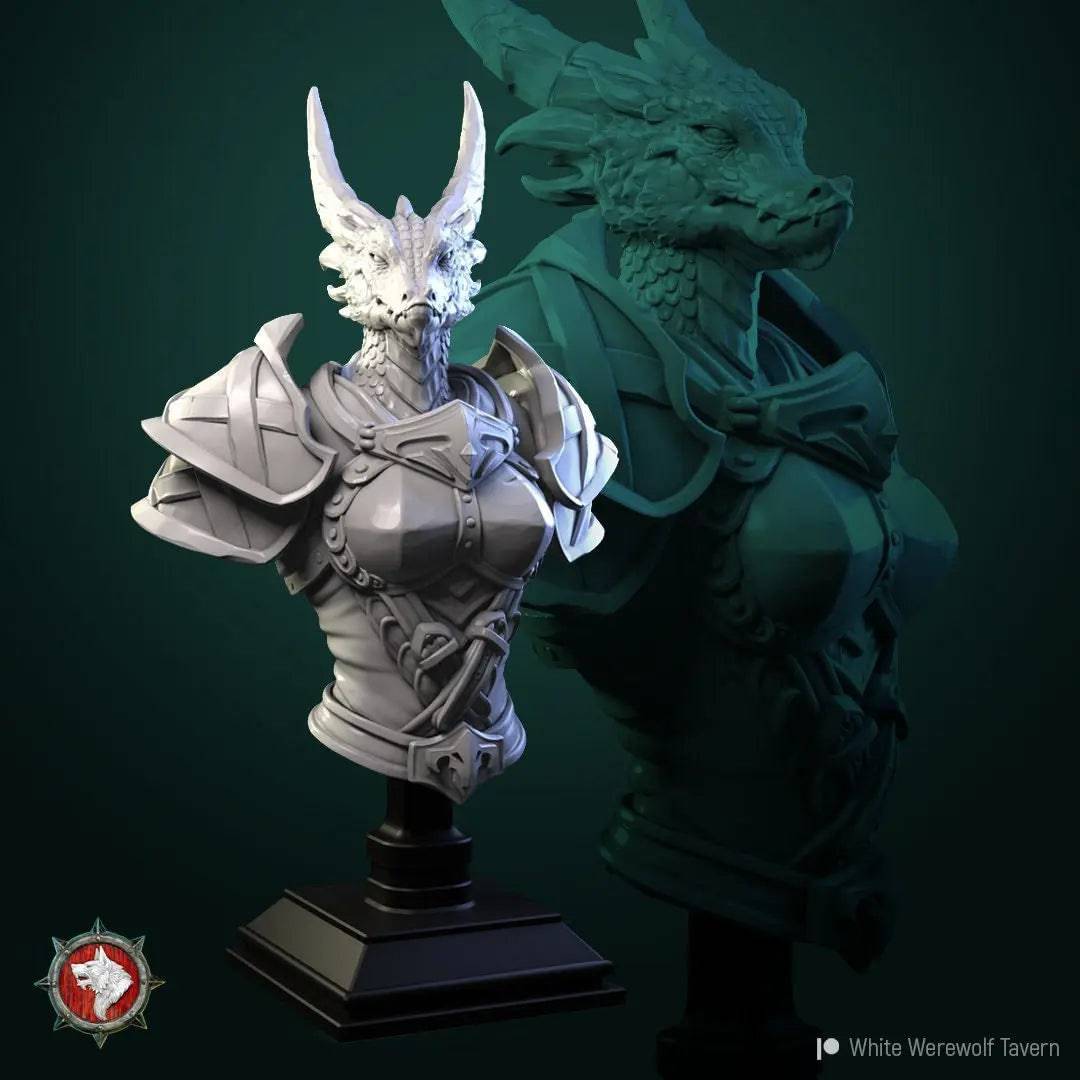 Armored Arsha | Miniature Bust | White Werewolf Tavern - Tattles Told 3D