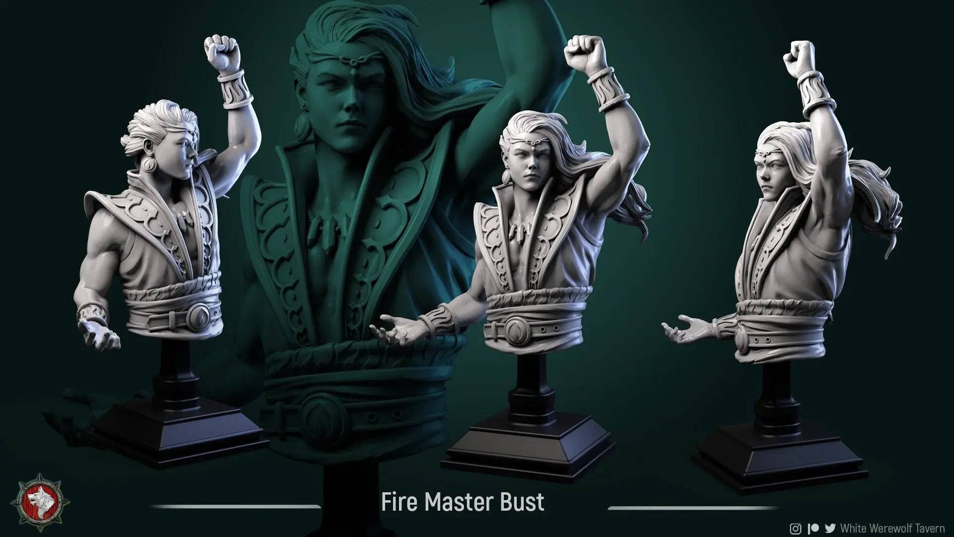 Fire Master | Miniature Bust | White Werewolf Tavern - Tattles Told 3D