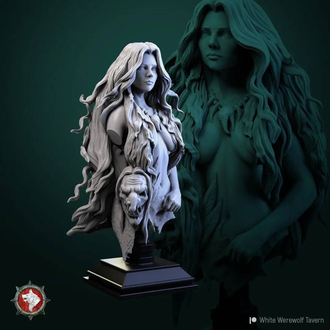 Greta, Hag Witch | DnD Character Miniature Bust | White Werewolf Tavern - Tattles Told 3D