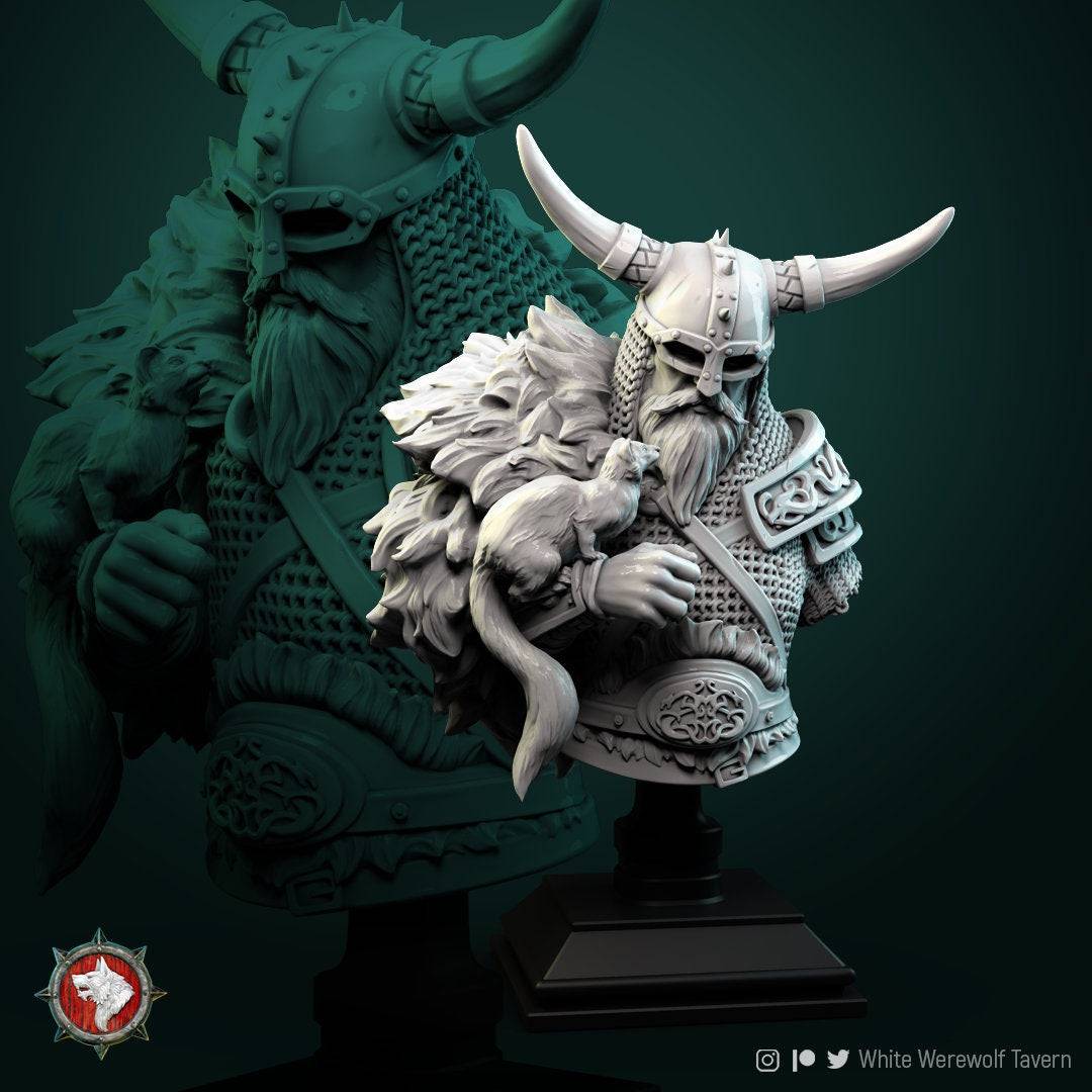 Kolgrim | Miniature Bust | White Werewolf Tavern - Tattles Told 3D