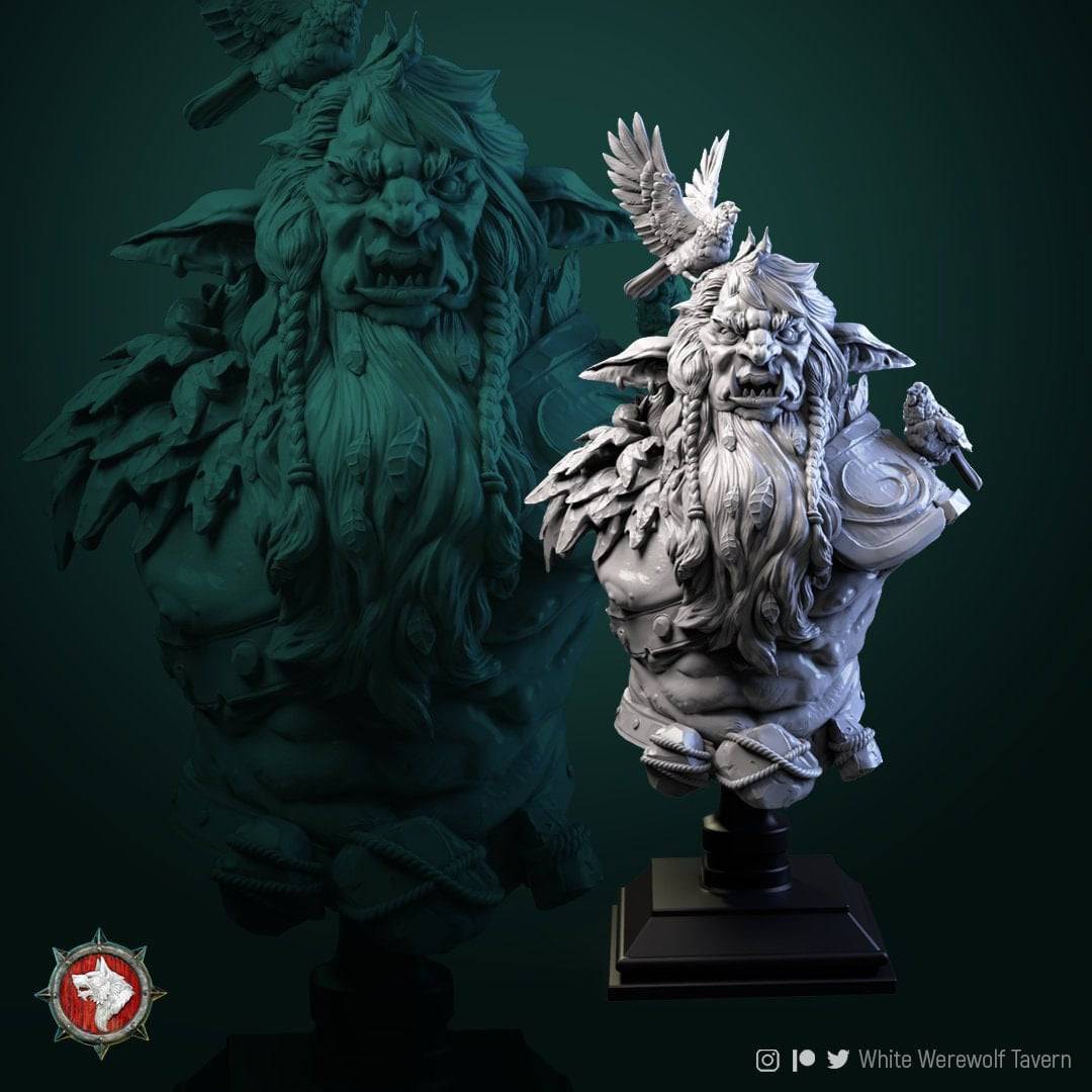 Leshy | Miniature Bust | White Werewolf Tavern - Tattles Told 3D