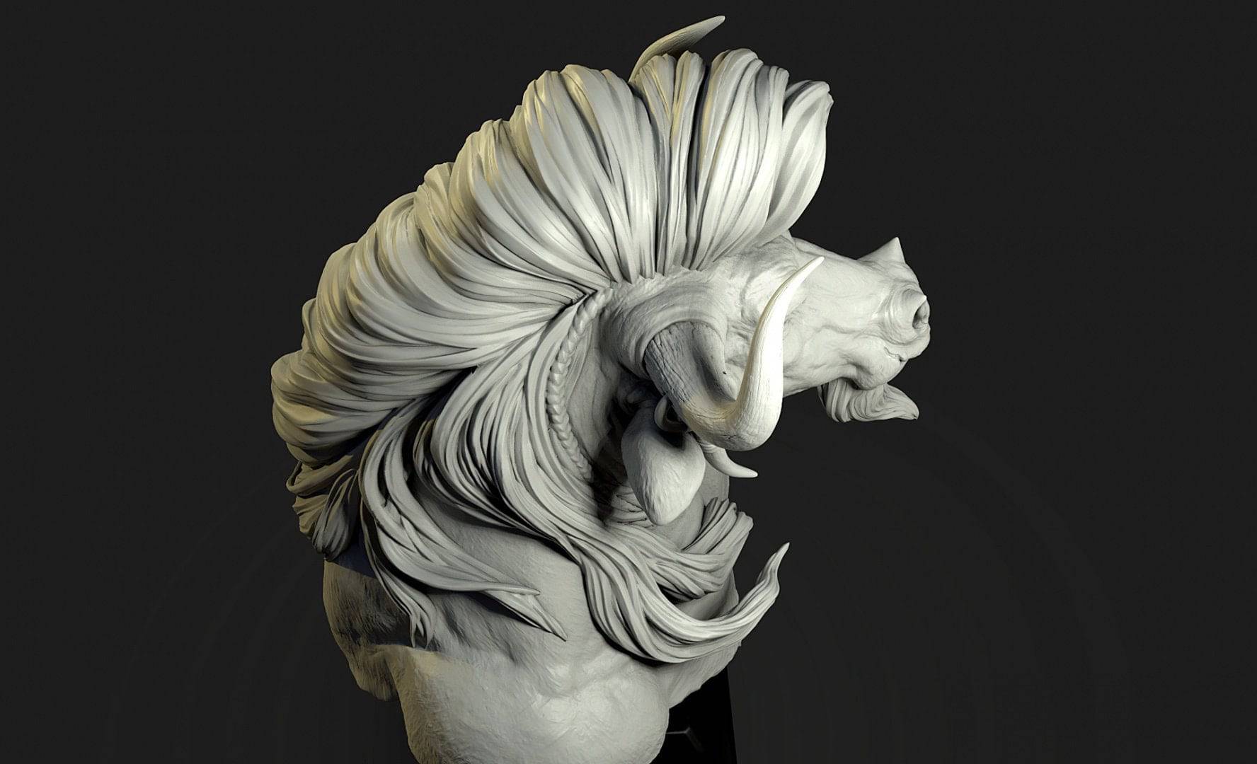 Minotaur | Miniature Bust | White Werewolf Tavern - Tattles Told 3D