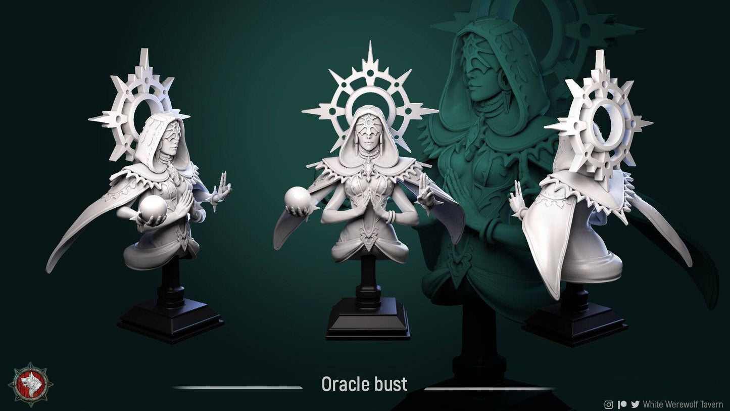 Oracle | Miniature Bust | White Werewolf Tavern - Tattles Told 3D