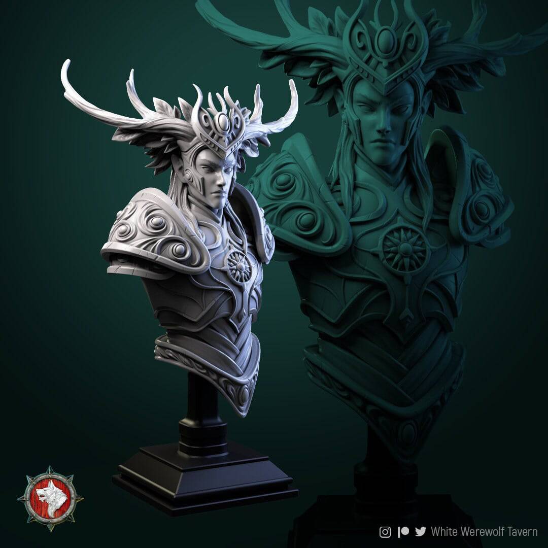 Tarniel | Miniature Bust | White Werewolf Tavern - Tattles Told 3D