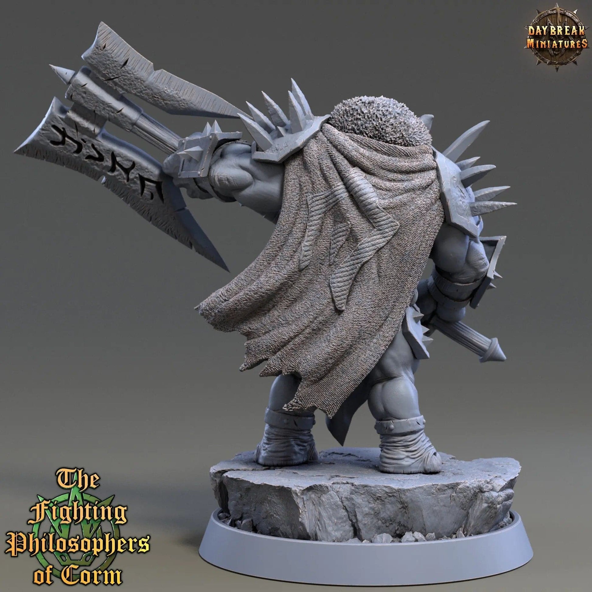 Dios the Jagged, Rhinofolk Warrior | TTRPG Miniature | Daybreak Miniatures - Tattles Told 3D