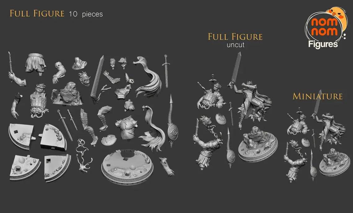 Berserker Armored Swordsman | Resin Garage Kit Sculpture Anime Video Game Fan Art Statue | Nomnom Figures - Tattles Told 3D