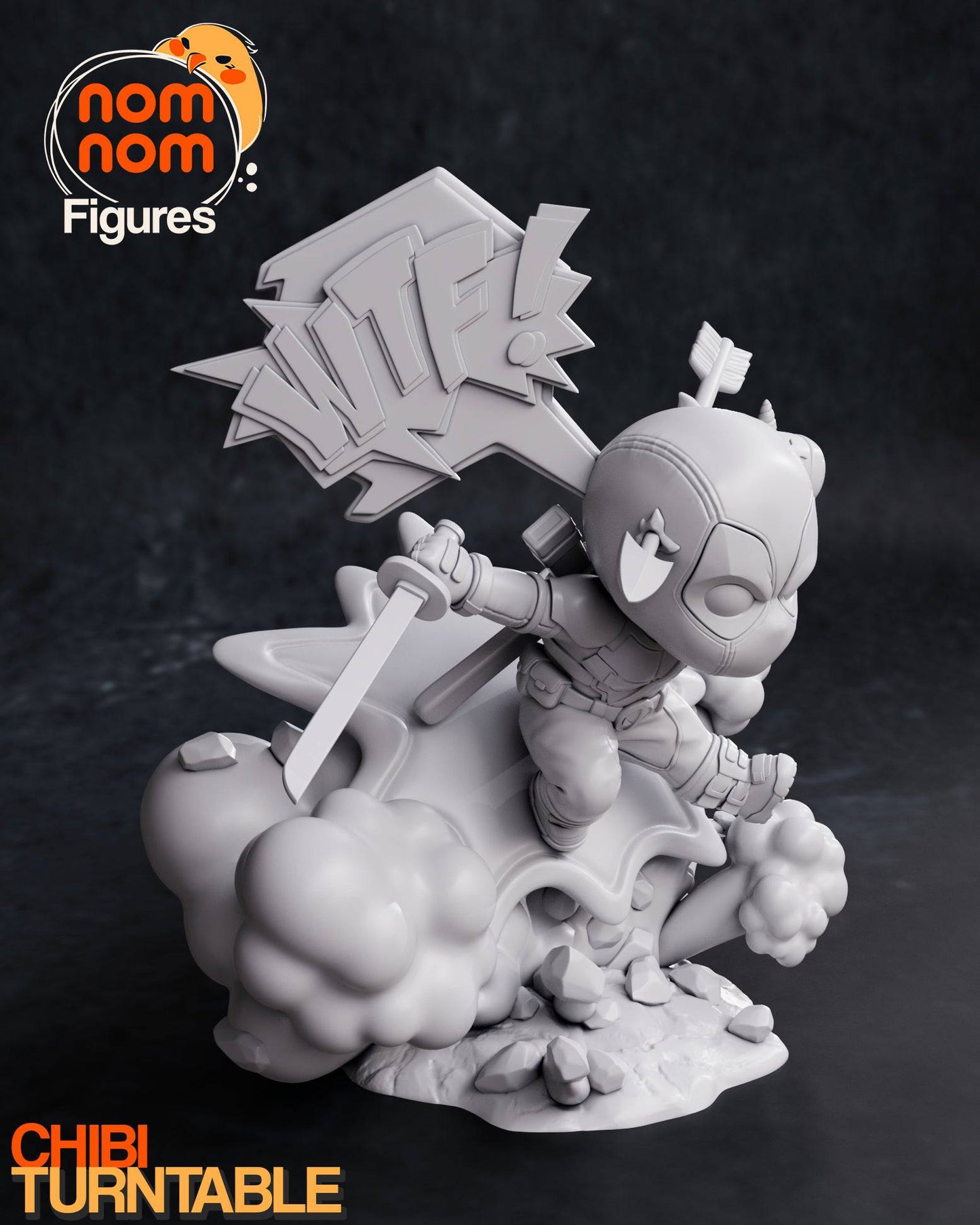 Chibi Mouthy Mercenary | Resin Garage Kit Sculpture Anime Video Game Fan Art Statue | Nomnom Figures - Tattles Told 3D