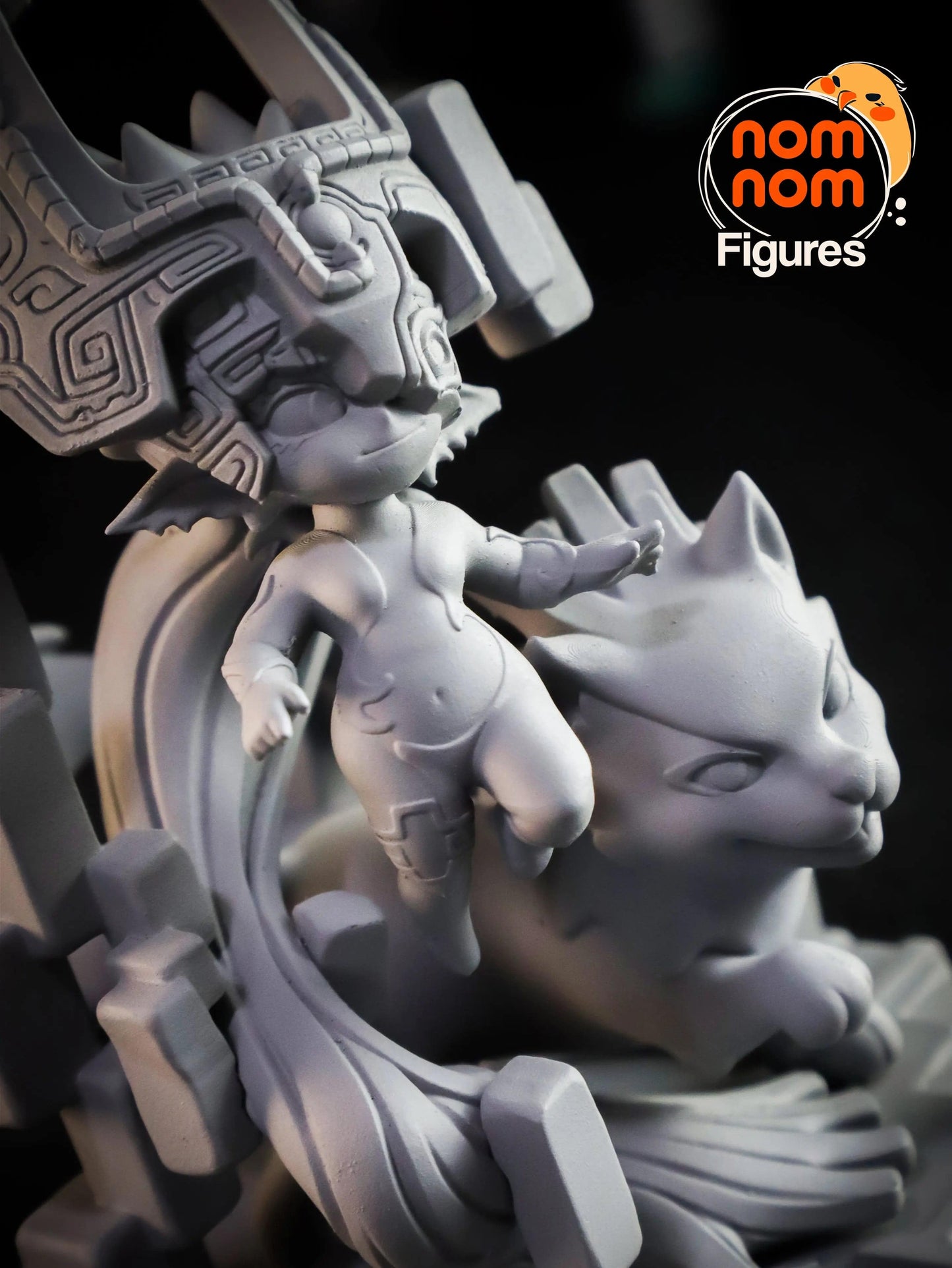 Chibi Twilit Princess and Her Wolf Knight | Resin Garage Kit Sculpture Anime Video Game Fan Art Statue | Nomnom Figures - Tattles Told 3D