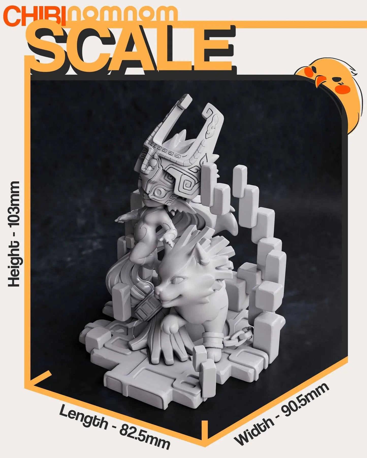 Chibi Twilit Princess and Her Wolf Knight | Resin Garage Kit Sculpture Anime Video Game Fan Art Statue | Nomnom Figures - Tattles Told 3D