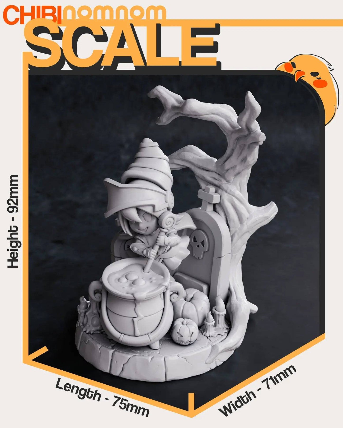 Cute Dark Magician | Resin Garage Kit Sculpture Anime Video Game Fan Art Statue | Nomnom Figures - Tattles Told 3D