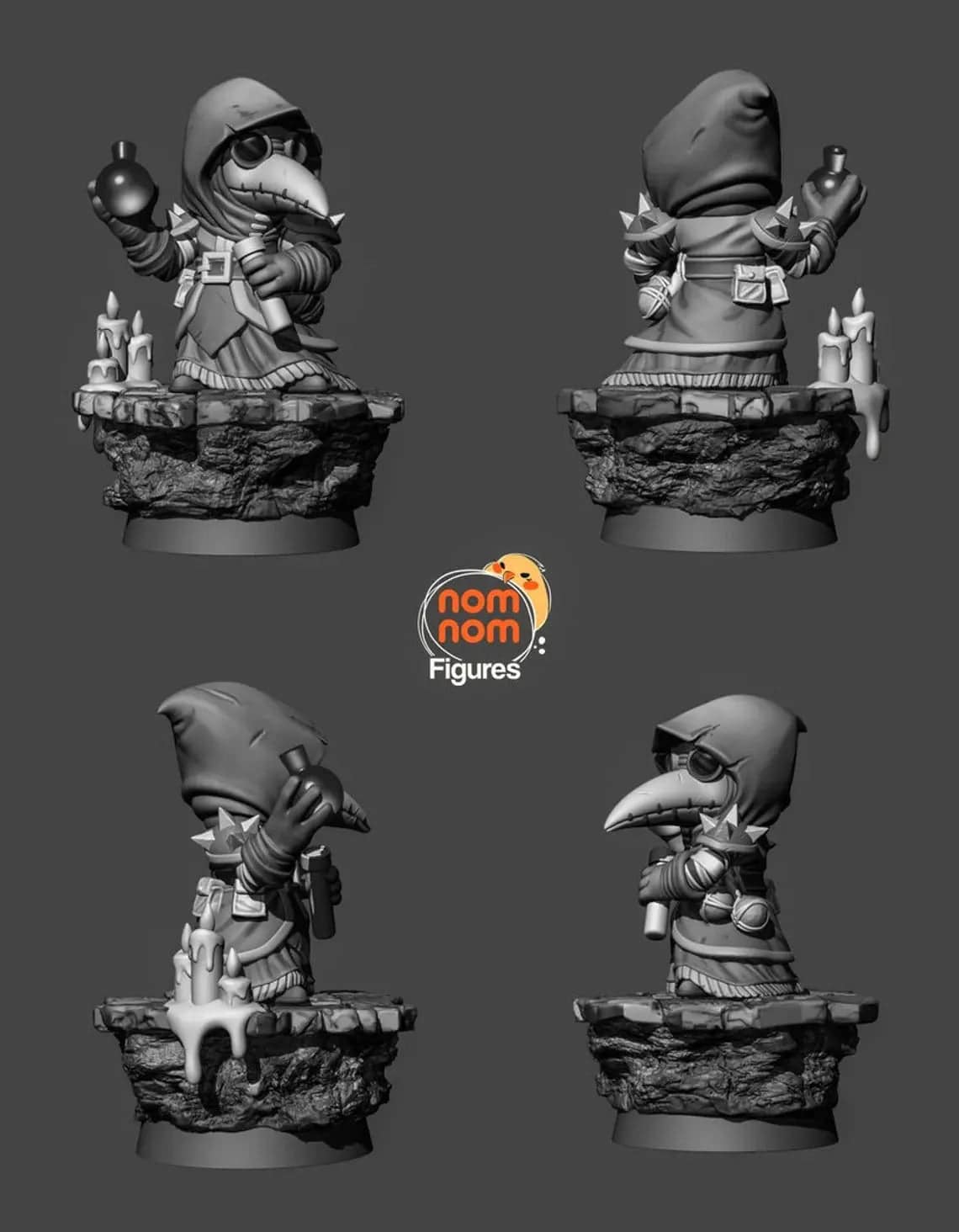 Dark Dungeon Delving Doctor | Resin Garage Kit Sculpture Anime Video Game Fan Art Statue | Nomnom Figures - Tattles Told 3D