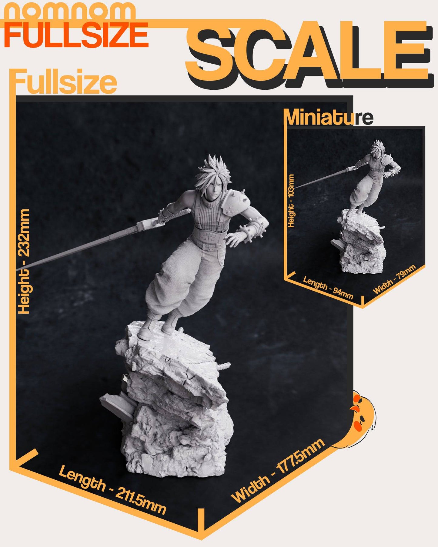 Ex-SOLDIER | Resin Garage Kit Sculpture Anime Video Game Fan Art Statue | Nomnom Figures - Tattles Told 3D