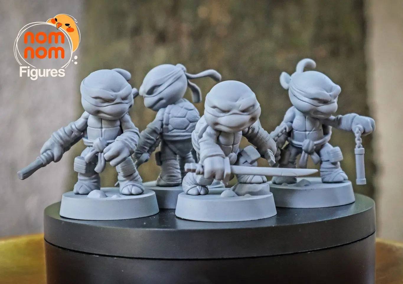 Four Teenage Turtle Warriors | Resin Garage Kit Sculpture Anime Video Game Fan Art Statue | Nomnom Figures - Tattles Told 3D
