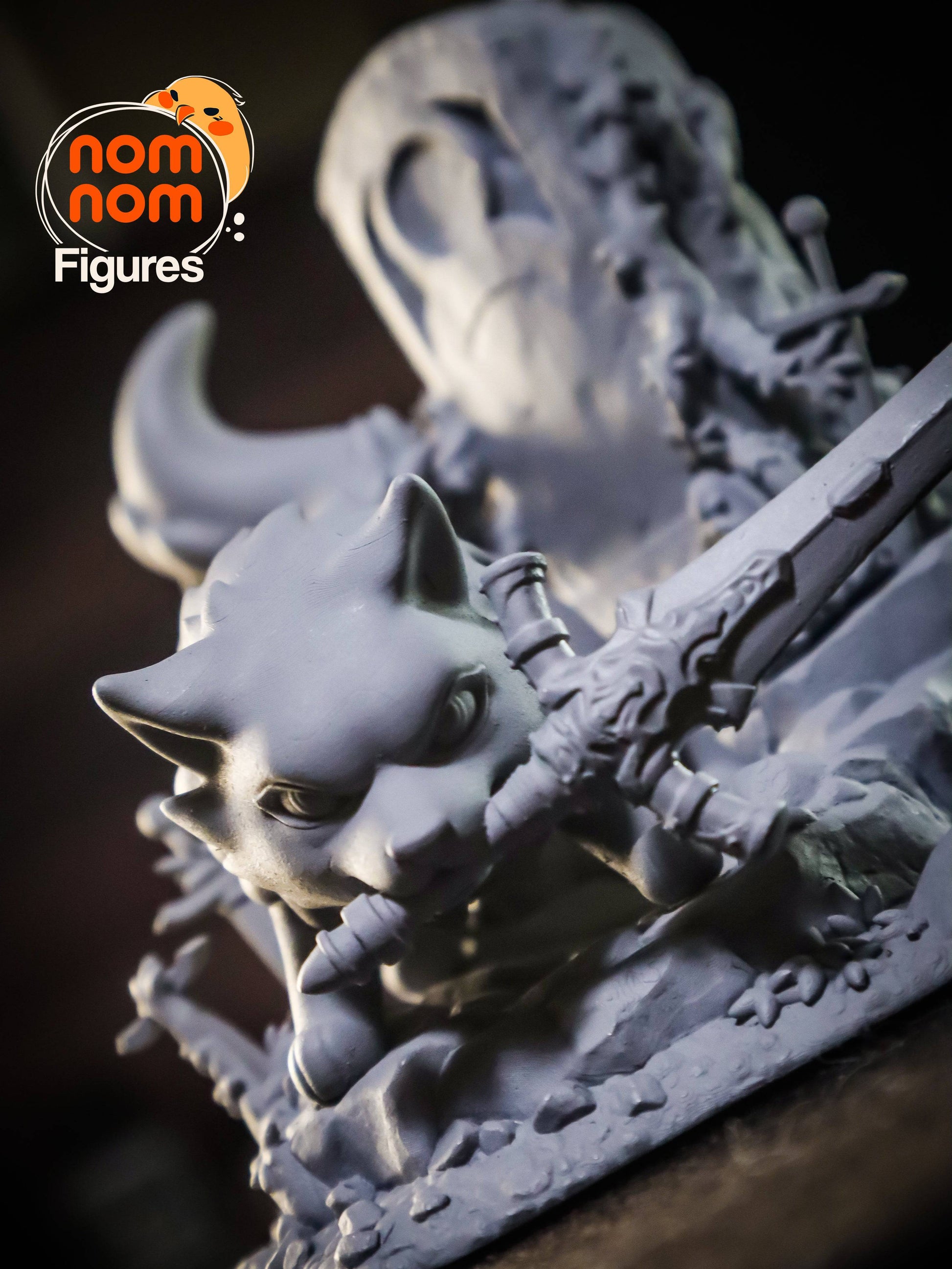 Greatsword-Wielding Wolf | Resin Garage Kit Sculpture Anime Video Game Fan Art Statue | Nomnom Figures - Tattles Told 3D