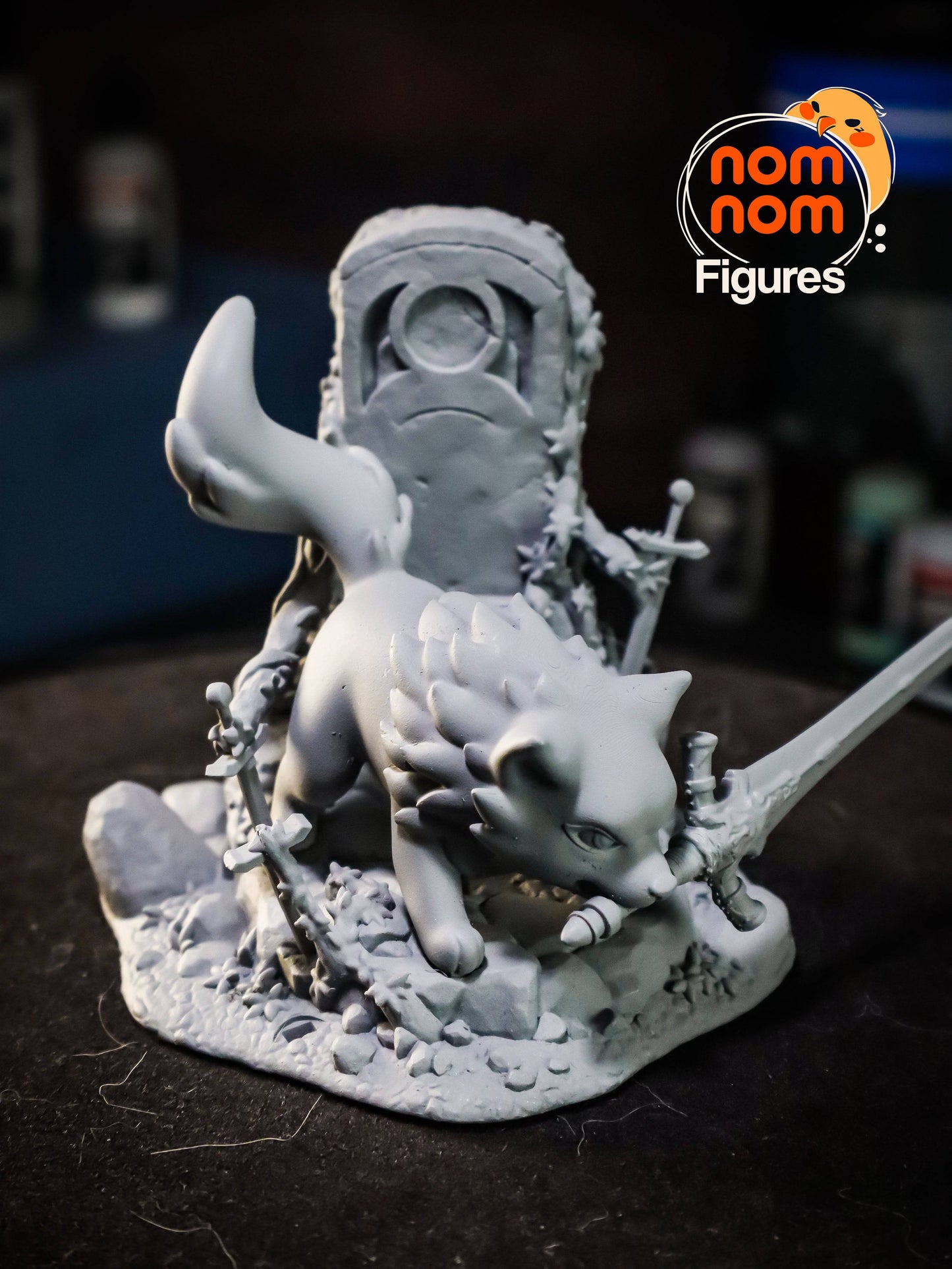 Greatsword-Wielding Wolf | Resin Garage Kit Sculpture Anime Video Game Fan Art Statue | Nomnom Figures - Tattles Told 3D