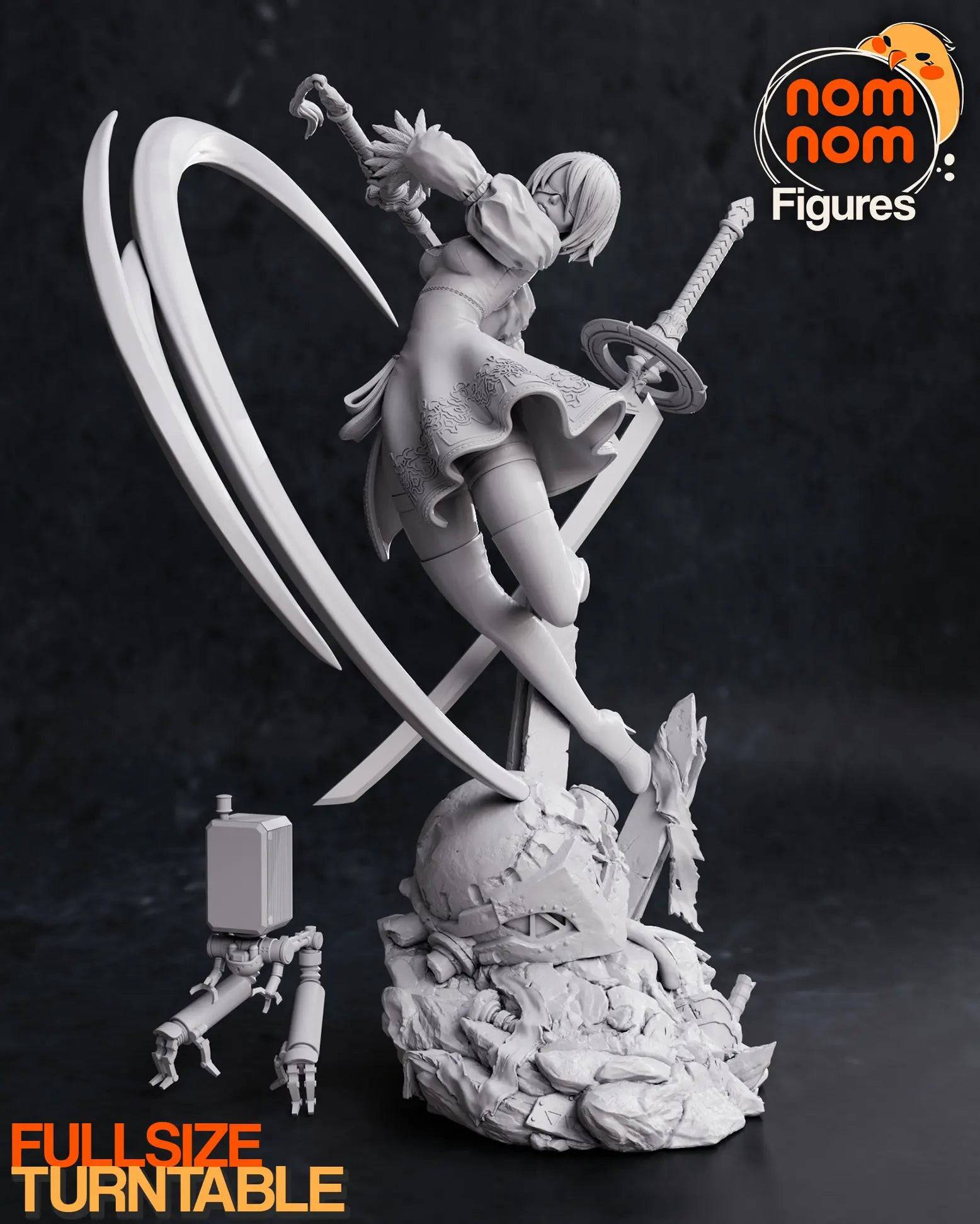 Lovely Humanoid Combat Android | Resin Garage Kit Sculpture Anime Video  Game Fan Art Statue | Nomnom Figures