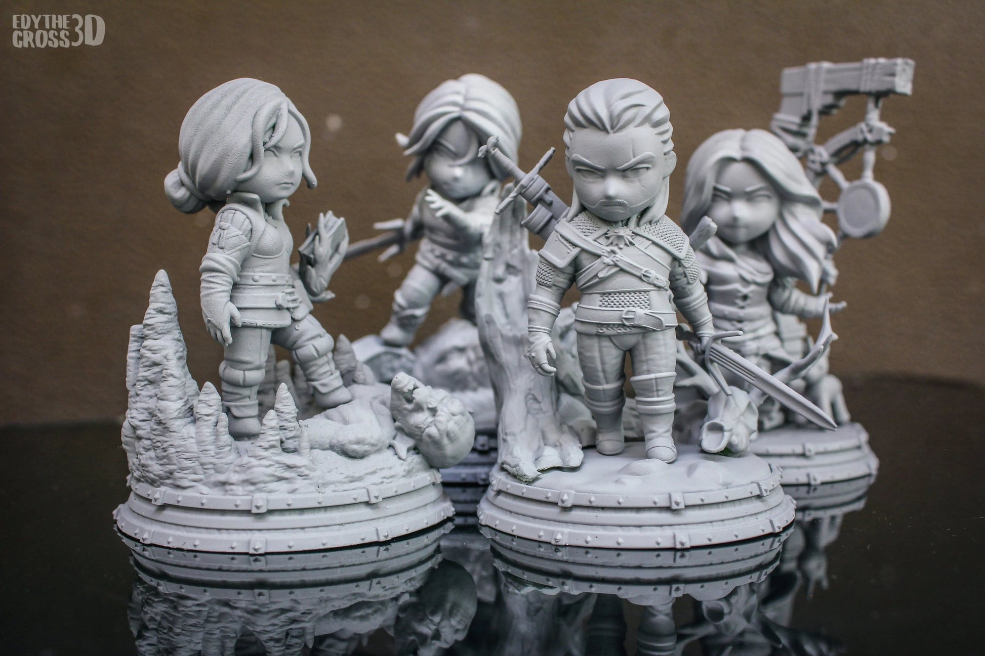 Monster-Slaying Found Family | Resin Garage Kit Sculpture Anime Video Game Fan Art Statue | Nomnom Figures - Tattles Told 3D
