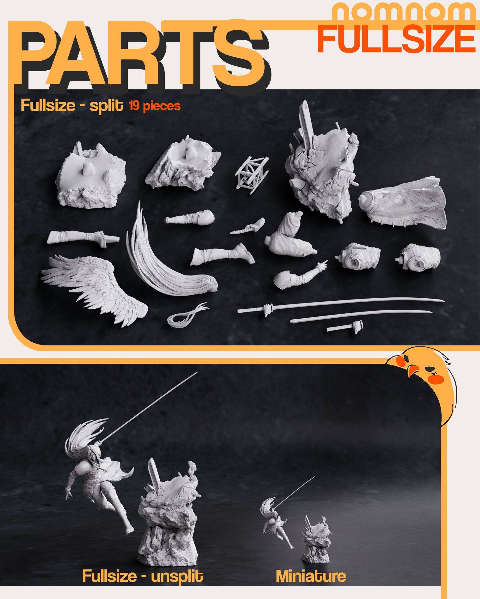 One-Winged Angel | Resin Garage Kit Sculpture Anime Video Game Fan Art Statue | Nomnom Figures - Tattles Told 3D