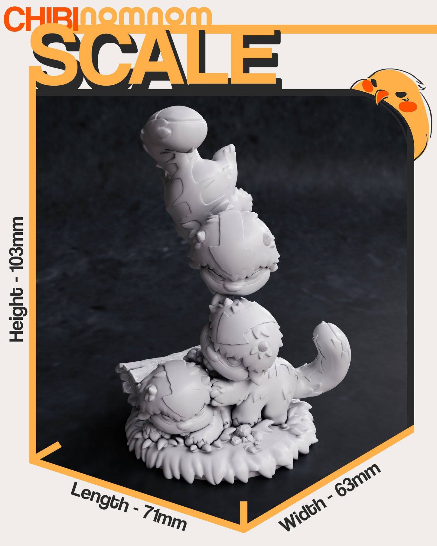 Pack of Flying Buffalo Babies | Resin Garage Kit Sculpture Anime Video Game Fan Art Statue | Nomnom Figures - Tattles Told 3D