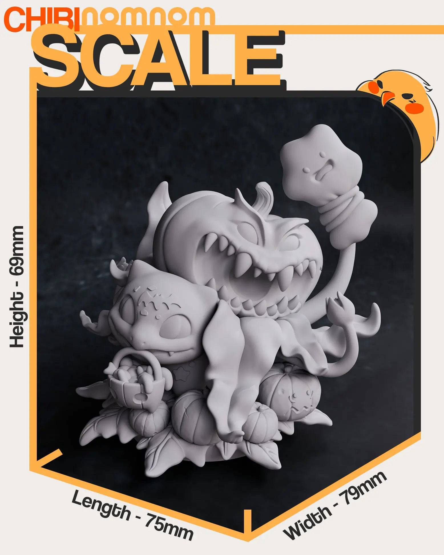 Pocket-Sized Trick-or-Treater | Resin Garage Kit Sculpture Anime Video Game Fan Art Statue | Nomnom Figures - Tattles Told 3D