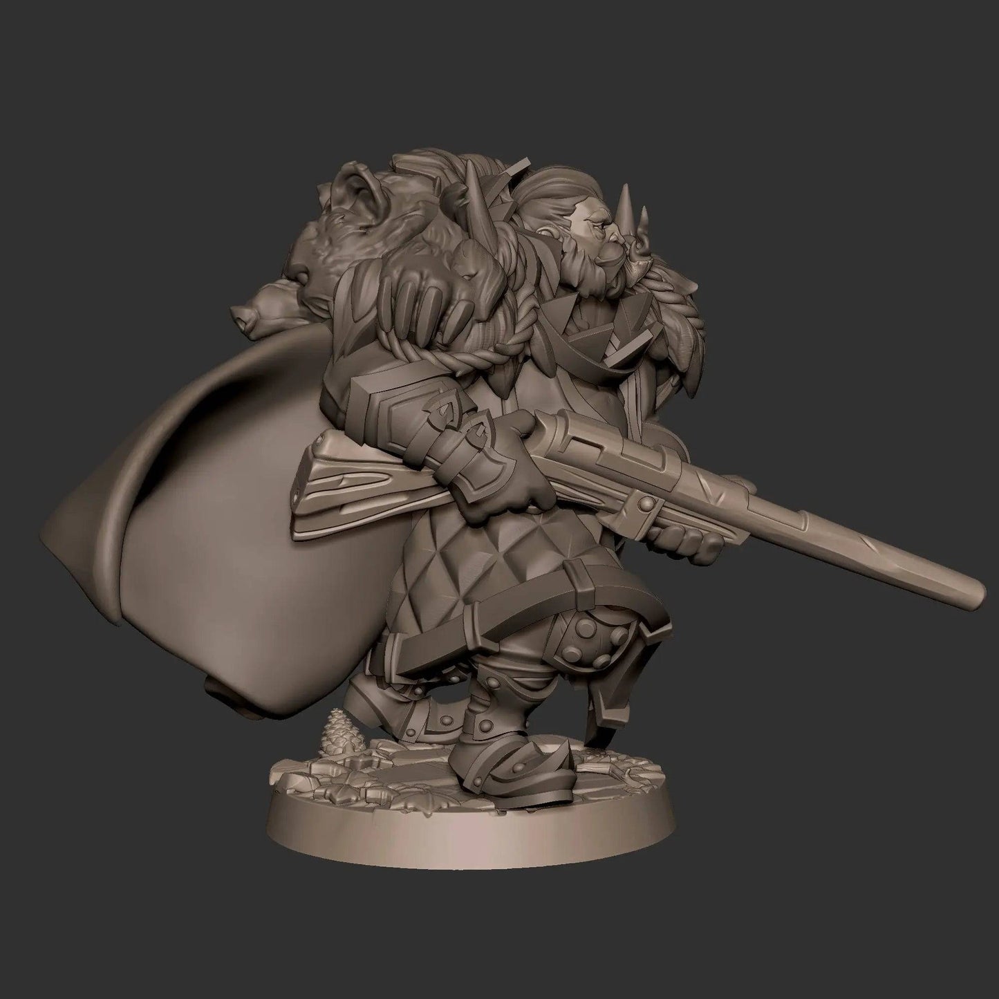 Alex, Chubby Hunter Ranger Cigar with Crossbow or Rifle | D&D Miniature TTRPG Character | Bite the Bullet - Tattles Told 3D