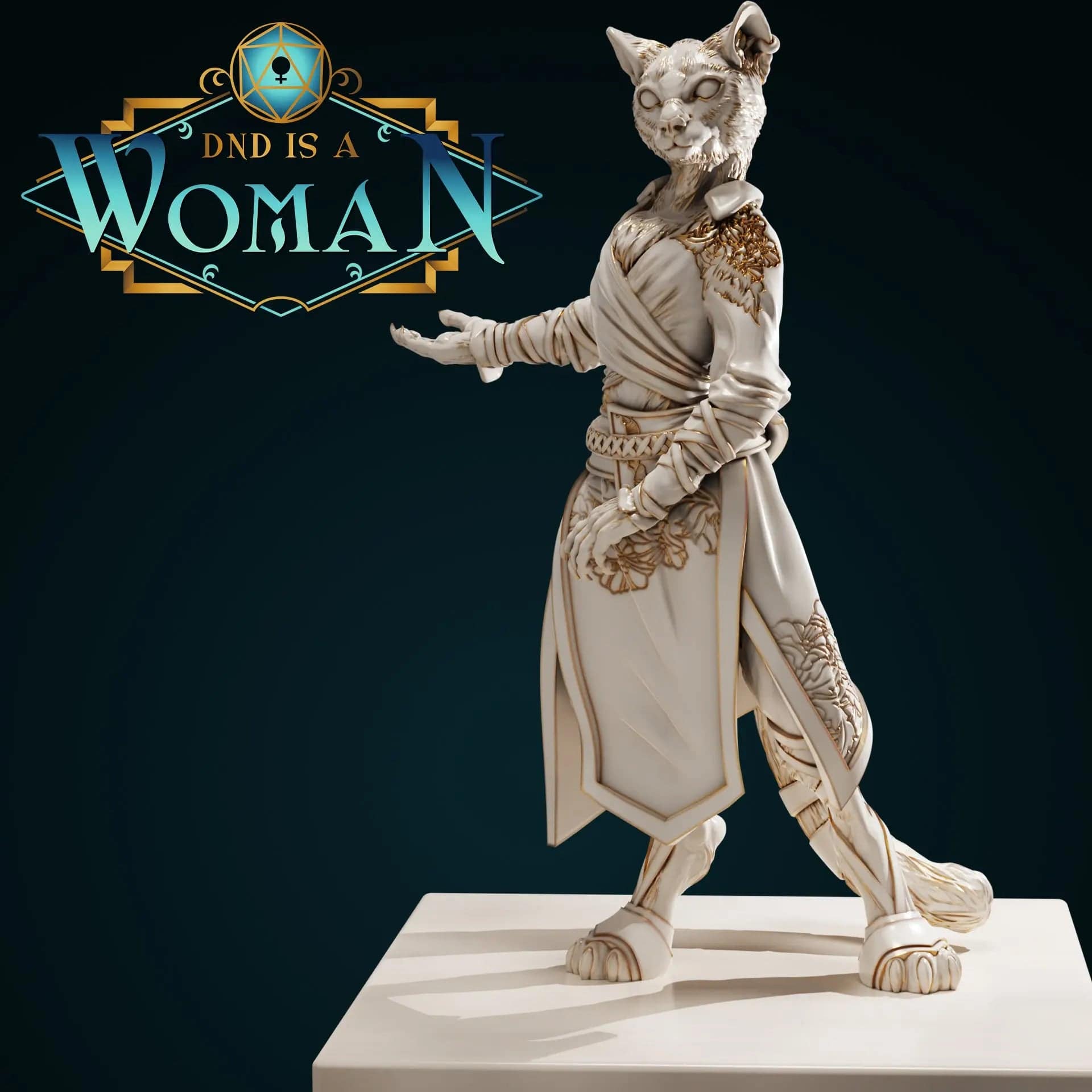 Amalya, Tabaxi Monk | D&D Miniature TTRPG Character | DND is a Woman - Tattles Told 3D