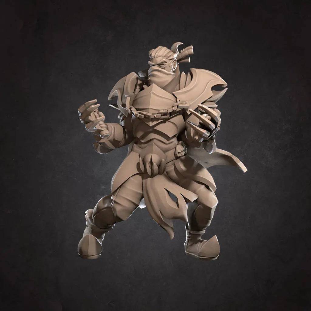 Ancient Cult Warrior 03 Standing, Hooded | D&D Miniature TTRPG Character | Bite the Bullet - Tattles Told 3D