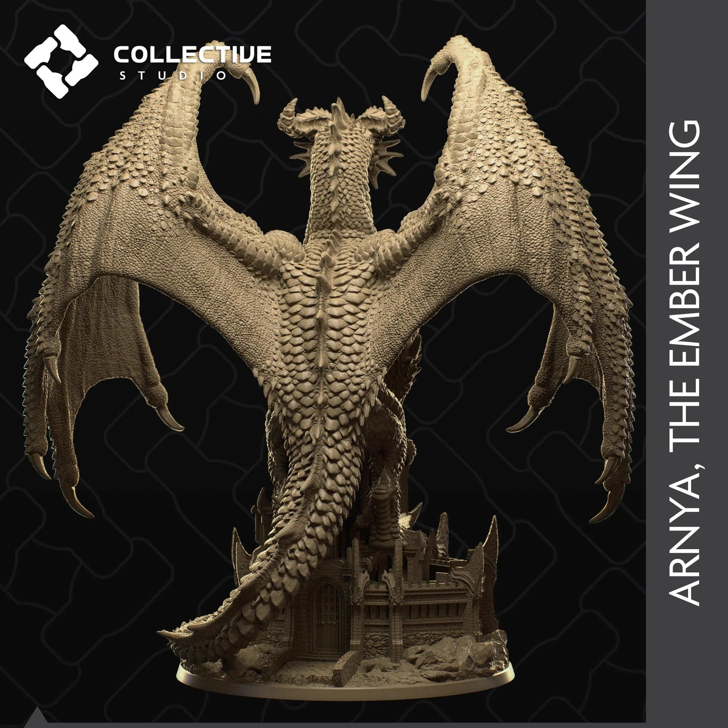 Arnya, the Ember Wing, Castle Roost | D&D TTRPG Dragon Monster Miniature | Collective Studio - Tattles Told 3D