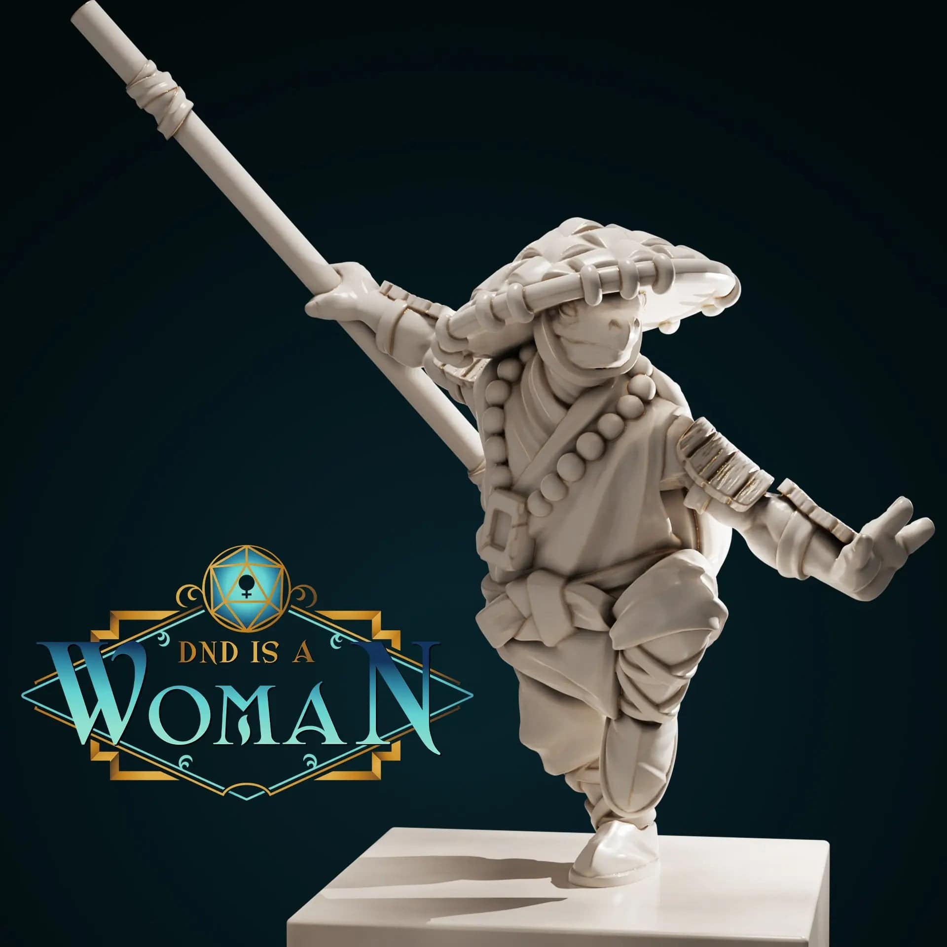 Baenya, Tortle Monk | D&D Miniature TTRPG Character | DND is a Woman - Tattles Told 3D