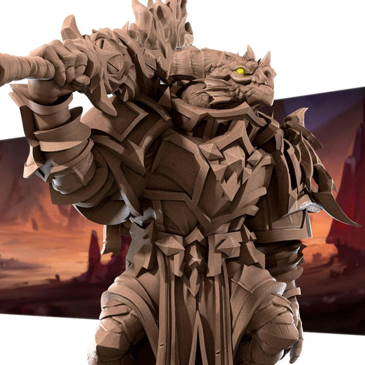 Balzatar, Dragonborn Paladin Knight with Greatsword | D&D Miniature TTRPG Character | Bite the Bullet - Tattles Told 3D