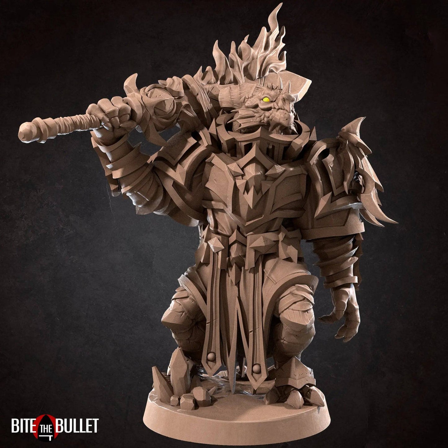 Balzatar, Dragonborn Paladin Knight with Greatsword | D&D Miniature TTRPG Character | Bite the Bullet - Tattles Told 3D