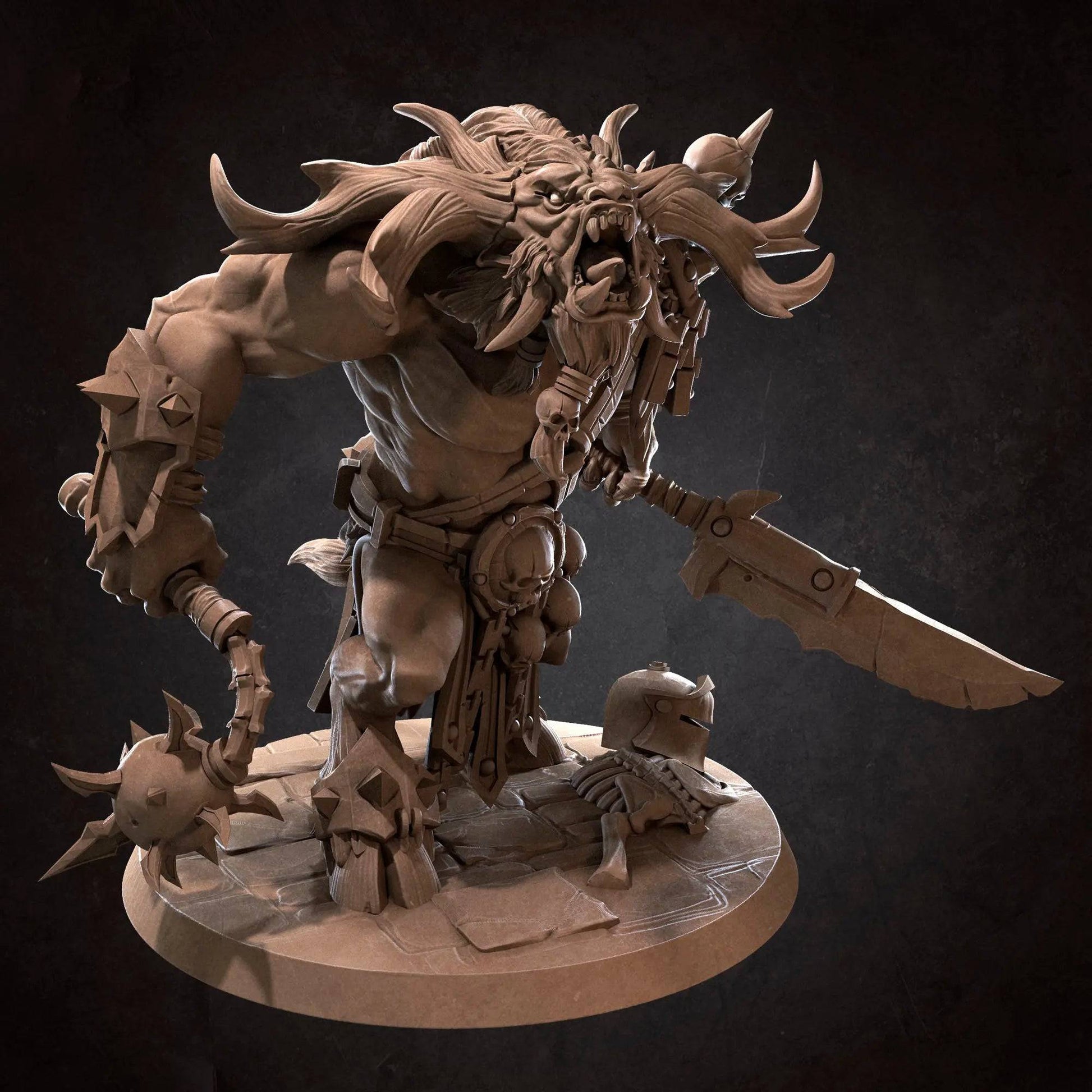 Barath, Minotaur Boss Beast Bellowing | D&D Miniature TTRPG Character | Bite the Bullet - Tattles Told 3D