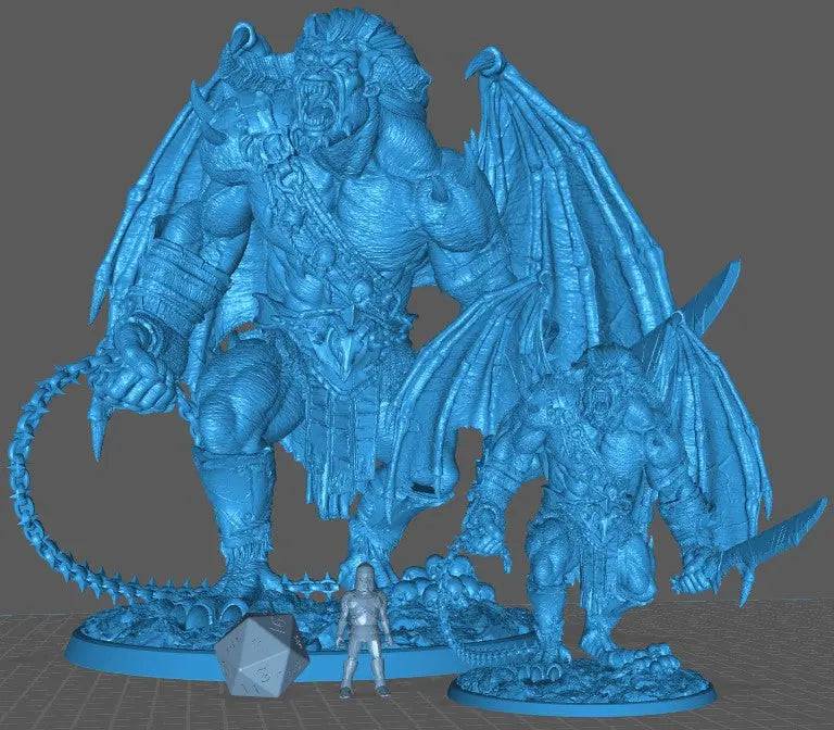 Bazzoth, General of Hellazar | Huge Demon Devil Boss with Chain Whip | D&D TTRPG Monster Miniature | Collective Studio - Tattles Told 3D