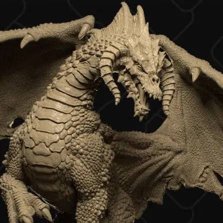 Black Dragon Threatening | D&D TTRPG Dragon Monster Miniature | Collective Studio - Tattles Told 3D