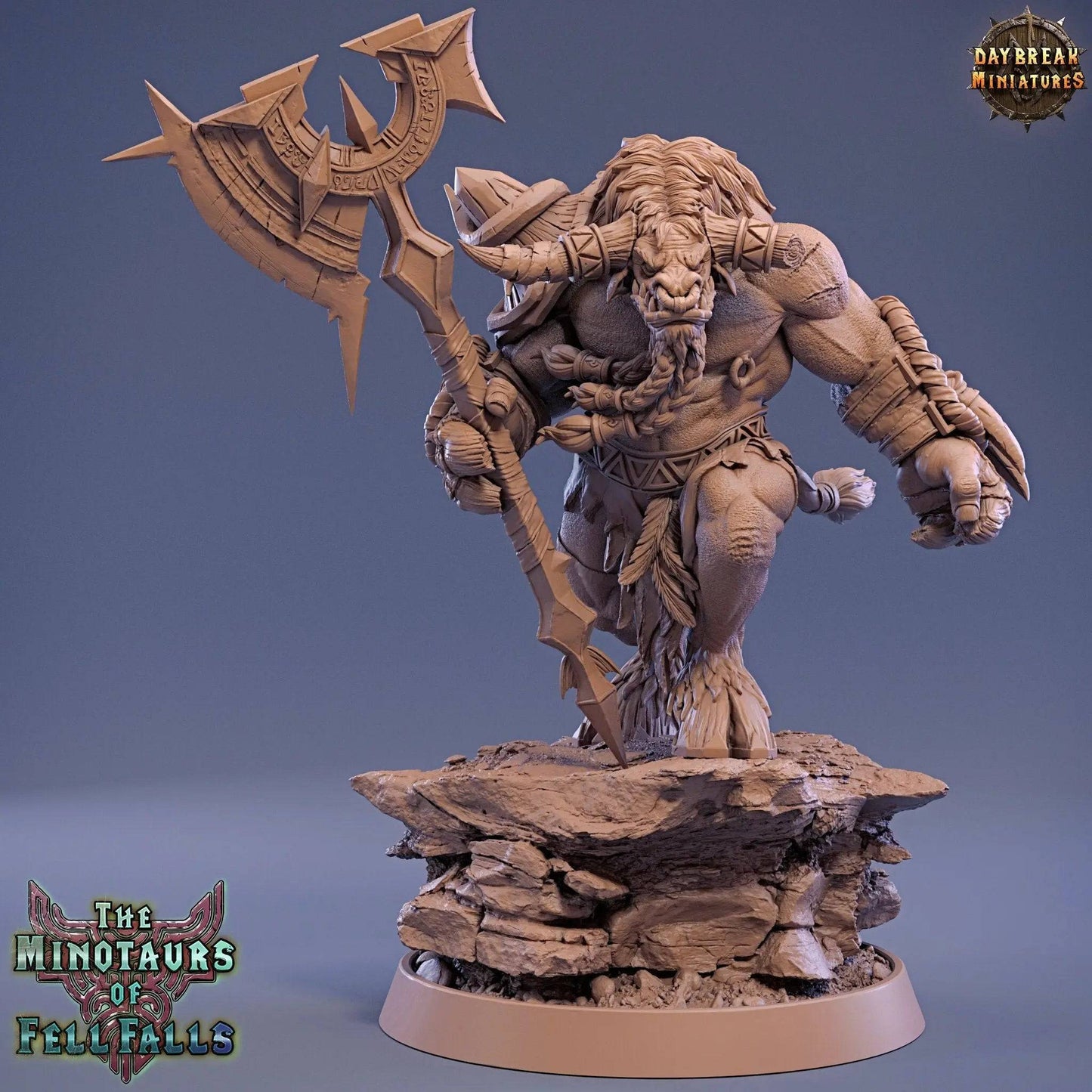 Blotus Gusher, Mintaur Fighter | TTRPG Miniature | Daybreak Miniatures - Tattles Told 3D