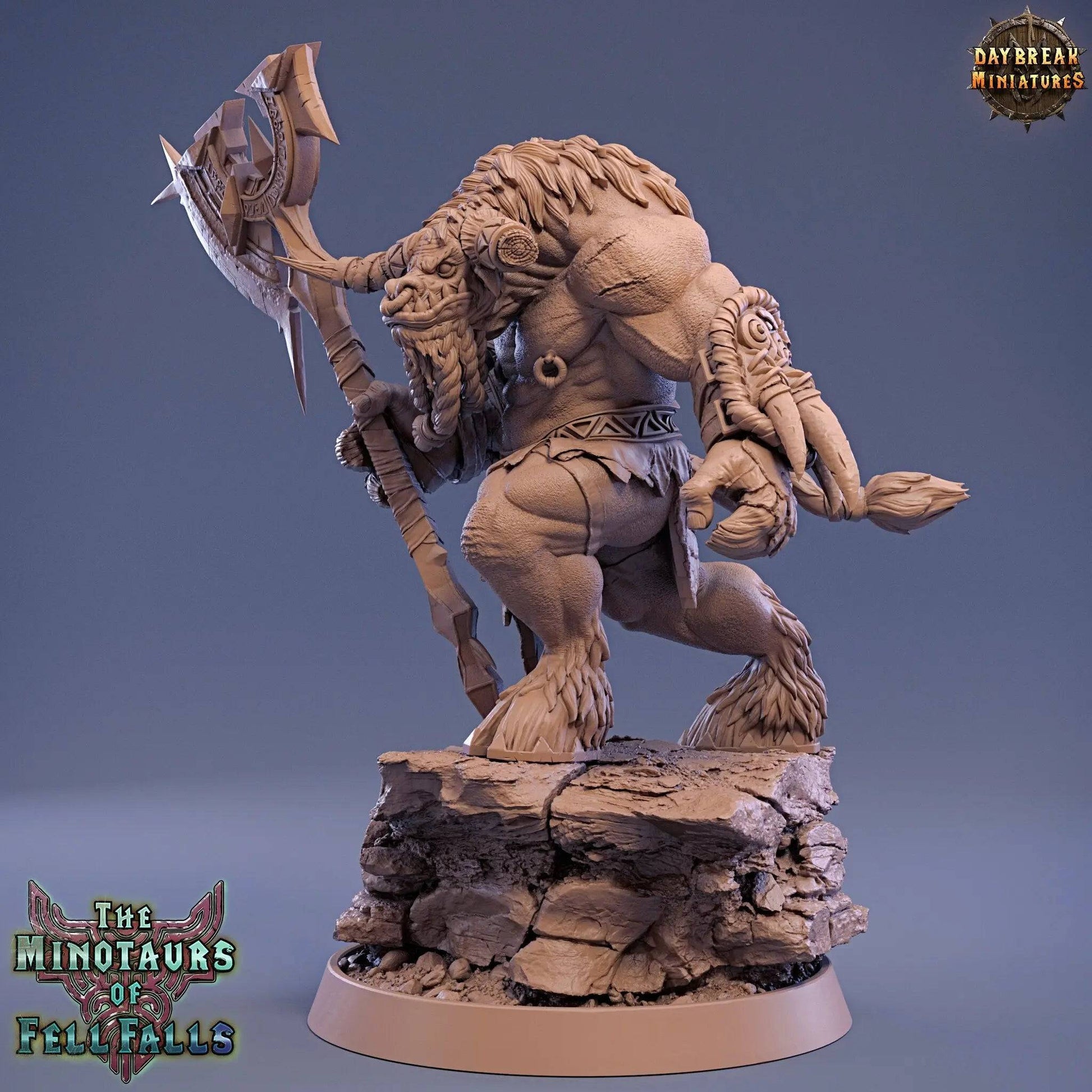 Blotus Gusher, Mintaur Fighter | TTRPG Miniature | Daybreak Miniatures - Tattles Told 3D