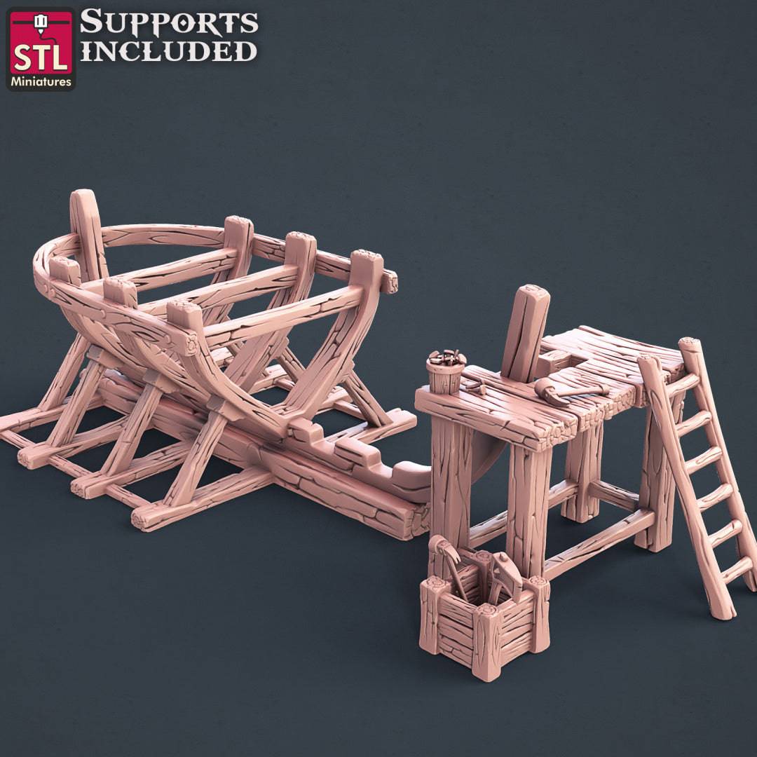 Boat Builder | Miniature Scene Full Set | STL Miniatures - Tattles Told 3D