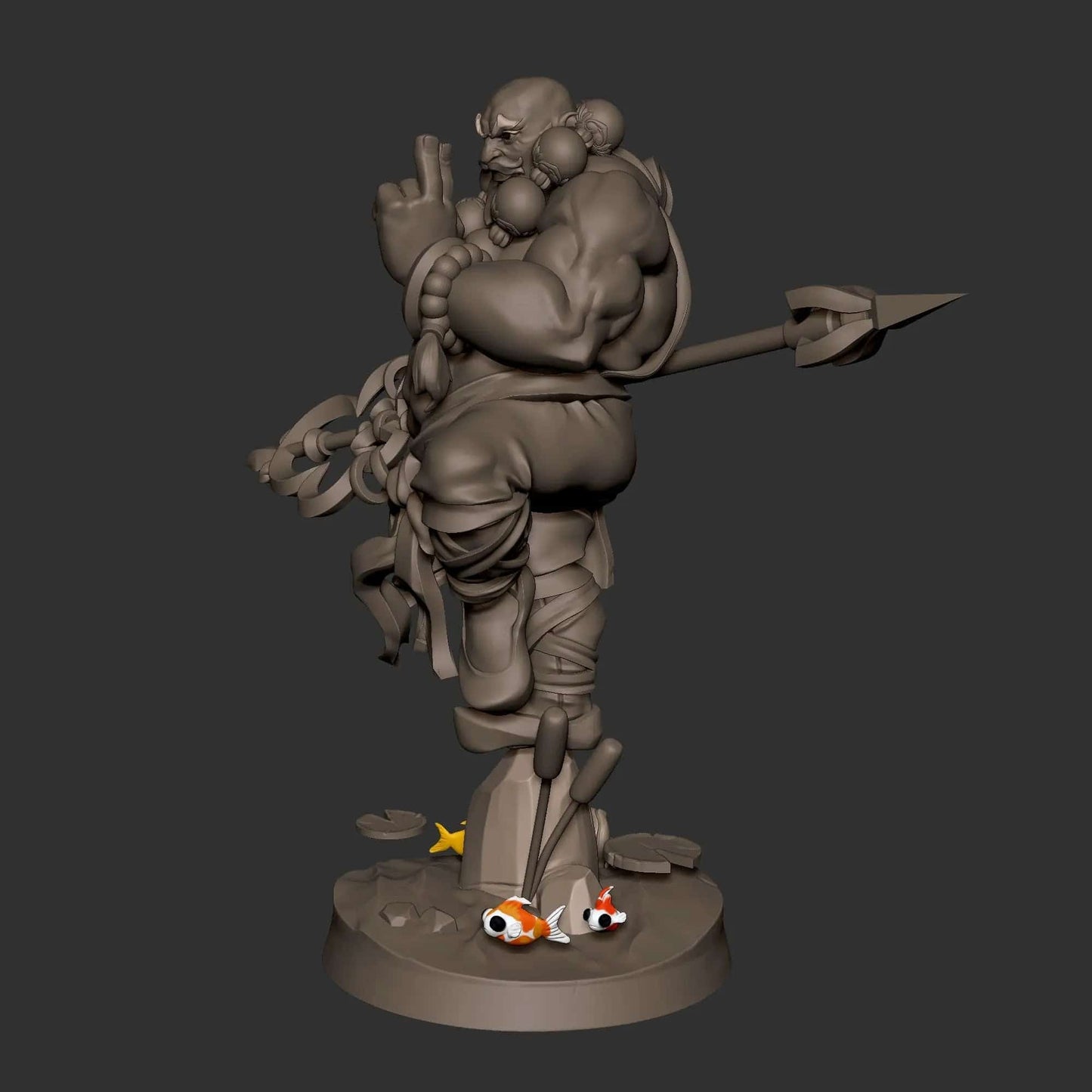 Bob Salot, Chubby Monk Perched on Rock in Water | D&D Miniature TTRPG Character | Bite the Bullet - Tattles Told 3D