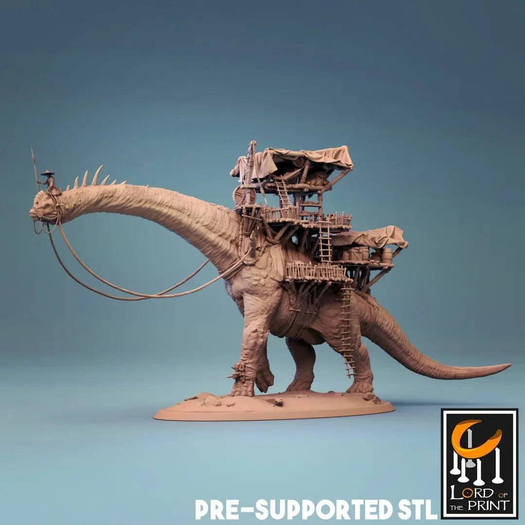 Brachiosaurus Caravan | TTRPG Monster Dinosaur Miniature | Lord of the Print - Tattles Told 3D