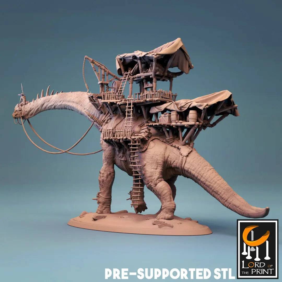 Brachiosaurus Caravan | TTRPG Monster Dinosaur Miniature | Lord of the Print - Tattles Told 3D