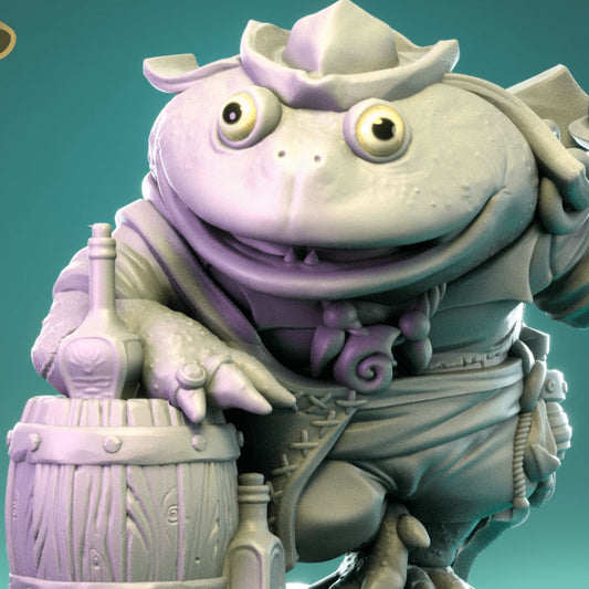 Budgee Bob the Cook, Friendly Sailor Pirate Frog | Dungeons and Dragons Tabletop Roleplaying Game Miniature | Pepunki Miniatures - Tattles Told 3D